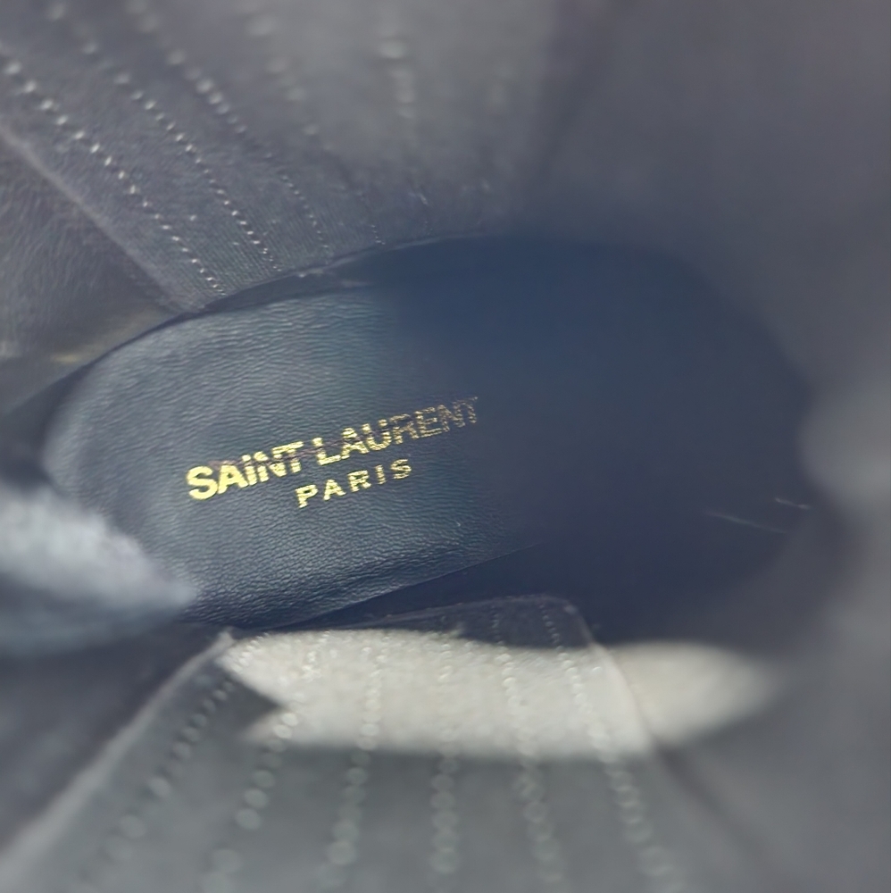 Saint Laurent West 45 Suede Boots Light Grey Women’s EU 37/US 7 $895 - Picture 8 of 9